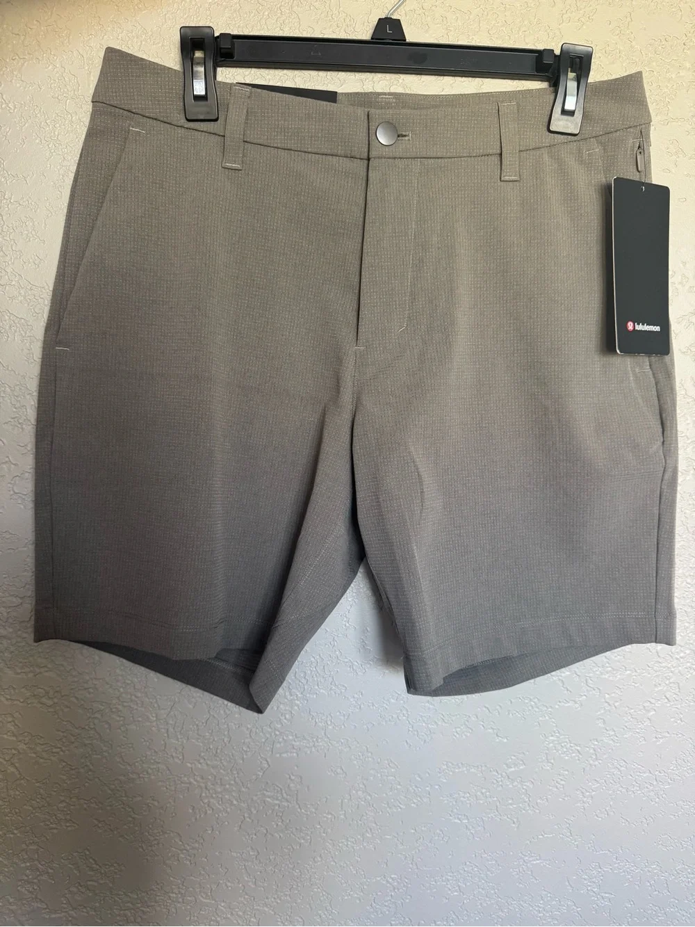 Lululemon Men's Taupe Performance Flat-Front Shorts